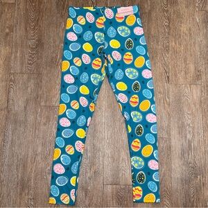 Serra Super Soft Easter Egg Print Leggings | Size M | NWT Teal